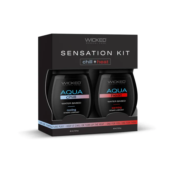 Male Sex Toys Wicked Lubes Wicked Sensual Care Sensation Kit Cooling and Warming Intimate Lubricants 15 oz