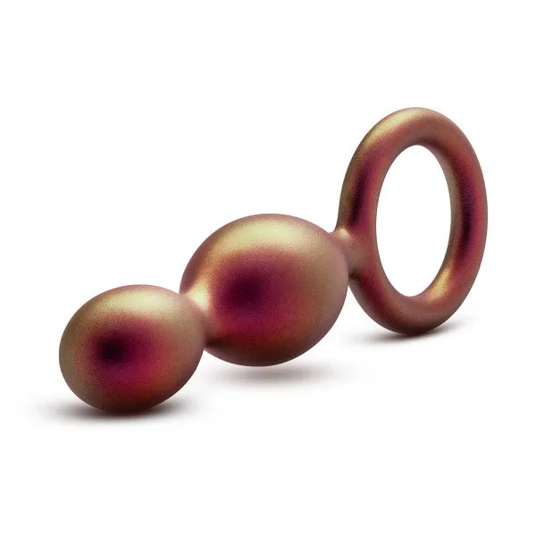 Matrix First Time Soft Silicone Duo Anal Beads with Finger Loop Blush Female Sex Toys