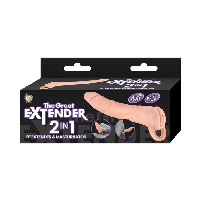 Nasstoys The Great Extender 2 in 1 9 Inch Penis Extender and Stroker Vanilla Male Sex Toys