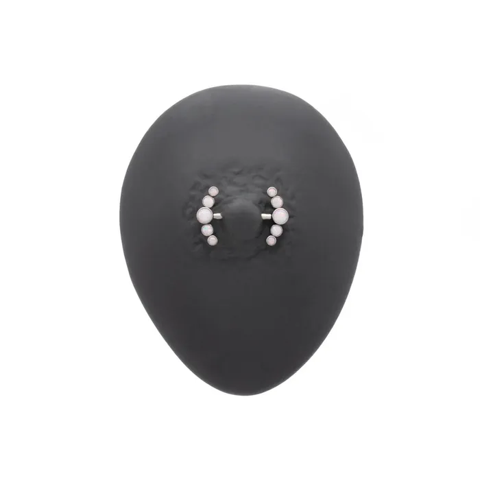 Nipple Clitoral Toys Tilum Tilum 14g 916 White Opal Arrow Titanium Threadless Nipple Barbell