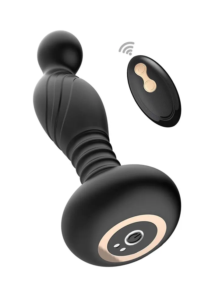 Novelties By Nasswalk Inc Anal ASSSATION Remote Vibrating PSpot Plug Black