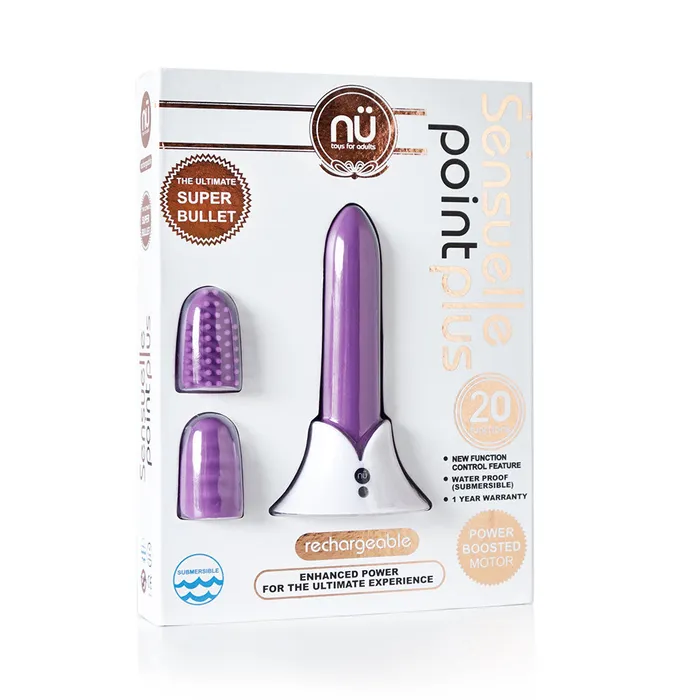 NU Sensuelle Vibrators NU Sensuelle POINT PLUS 20Function Bullet With Silicone Tips Purple NU Sensuelle Vibrators NU Sensuelle POINT PLUS 20Function Bullet With Silicone Tips Purple