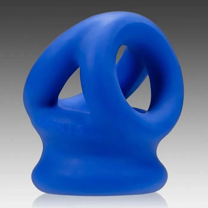 Oxballs Oxballs Tri Squeeze Cocksling Ball Stretcher Blue Vibrators