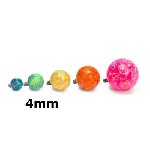 Painful Pleasures 14g 12g Internally Threaded 4mm Opal Replacement Ball Price Per 1 Male Sex Toys