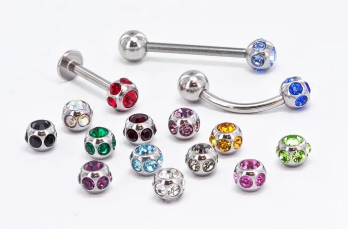 Painful Pleasures 14g8g Disco Jewel Steel Ball Price Per 1 Male Sex Toys