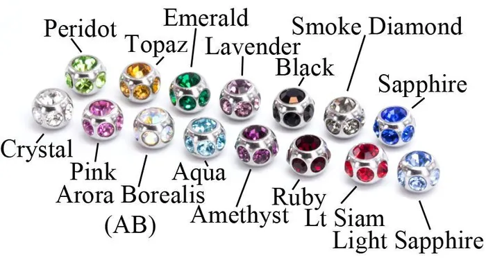 Painful Pleasures 14g8g Disco Jewel Steel Ball Price Per 1 Male Sex Toys