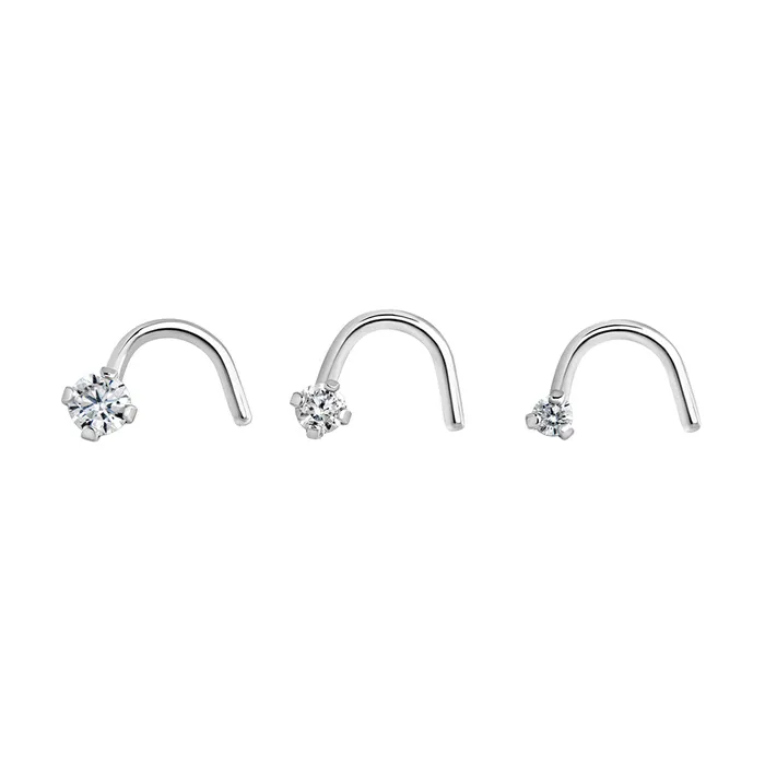 Painful Pleasures 20g Prongset Swarovski Crystal Jewel Nose Screw Anal
