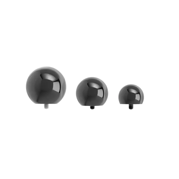 Painful Pleasures Anal 0g Internally Threaded Black PVD Coated CounterSunk Ball Price Per 1