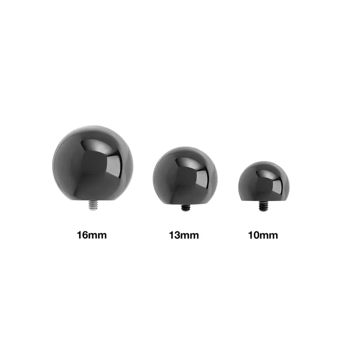 Painful Pleasures Anal 0g Internally Threaded Black PVD Coated CounterSunk Ball Price Per 1