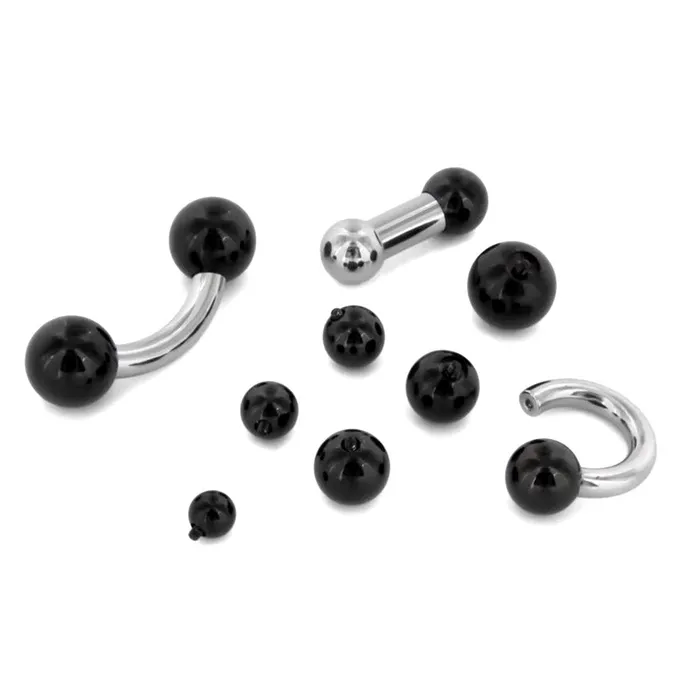 Painful Pleasures Anal 0g Internally Threaded Black PVD Coated CounterSunk Ball Price Per 1