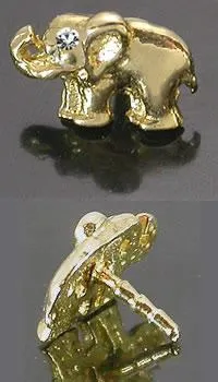 Painful Pleasures Anal 14kt Yellow Gold ELEPHANT For BioPlastic Nose Screw Stem or Labret BioPlast
