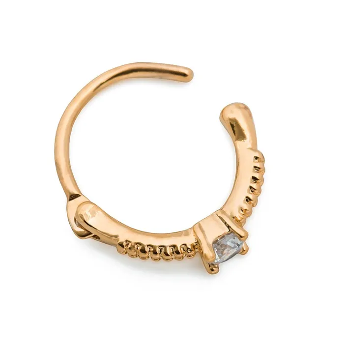 Painful Pleasures Anal 18g 38 Crystal Jewel Gold Plated Clicker