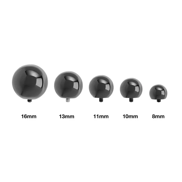 Painful Pleasures Anal 2g Internally Threaded Black PVD Coated CounterSunk Ball Price Per 1
