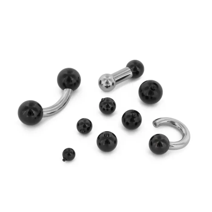Painful Pleasures Anal 2g Internally Threaded Black PVD Coated CounterSunk Ball Price Per 1