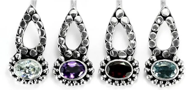 Painful Pleasures Anal Bali Teary Indonesian Style Sterling Silver Earrings French Hook
