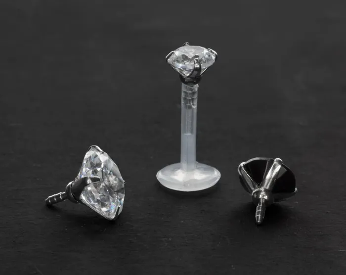 Painful Pleasures Anal BioPlastic ProngSet Jeweled Top for Bioplastic Stud Price Per 1