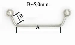 Painful Pleasures Dildos 16g 80 Stainless Steel Surface Barbell