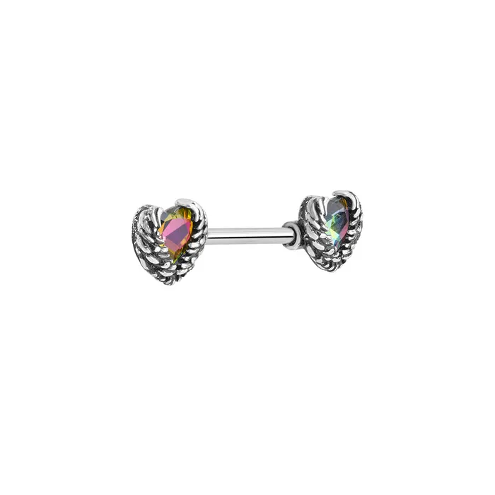 Painful Pleasures Female Sex Toys 14g 916 Seraph Wing Heart Steel Nipple Barbell Price Per 1 Painful Pleasures Female Sex Toys 14g 916 Seraph Wing Heart Steel Nipple Barbell Price Per 1