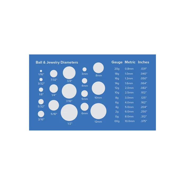 Painful Pleasures Female Sex Toys Painful Pleasures Body Jewelry Measuring Card 2 x 35 Price Per 1