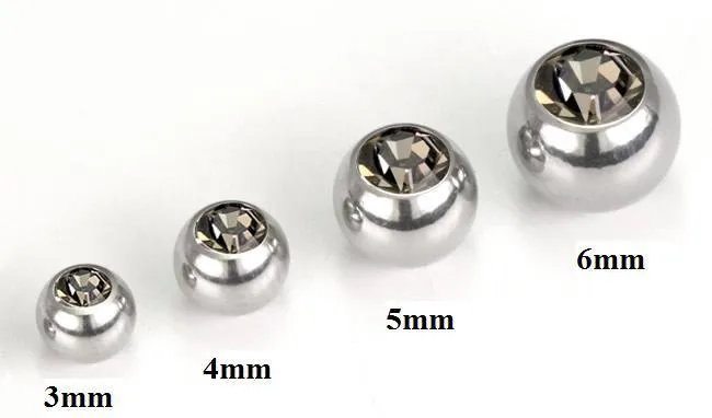 Painful Pleasures Male Sex Toys 148g Externally Threaded Jeweled Steel Replacement Ball Price Per 1