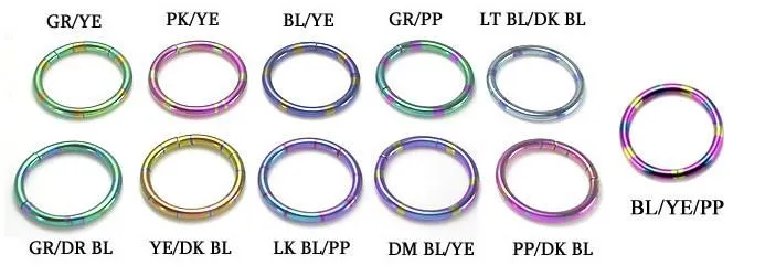 Painful Pleasures Male Sex Toys 14g Candy Stripe Segment Captive Ring
