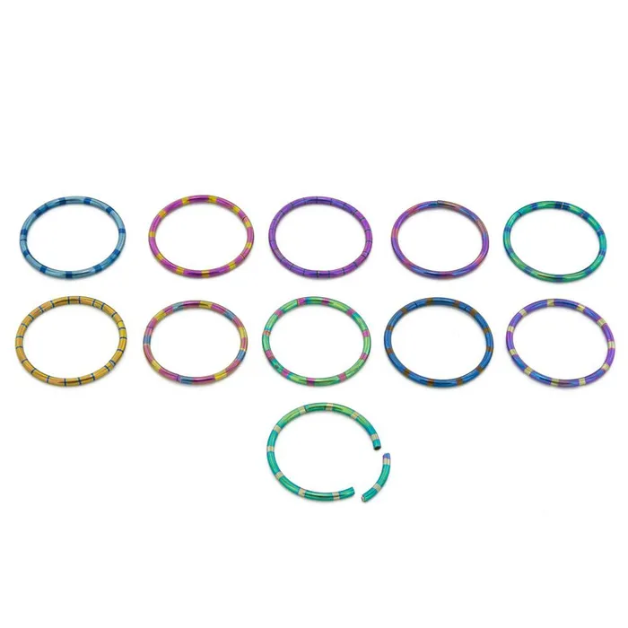 Painful Pleasures Male Sex Toys 14g Candy Stripe Segment Captive Ring