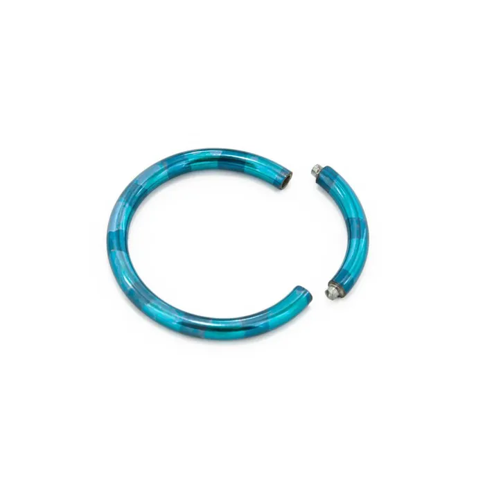Painful Pleasures Male Sex Toys 14g Candy Stripe Segment Captive Ring