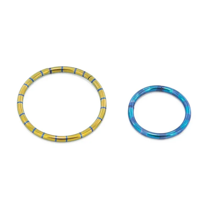 Painful Pleasures Male Sex Toys 14g Candy Stripe Segment Captive Ring