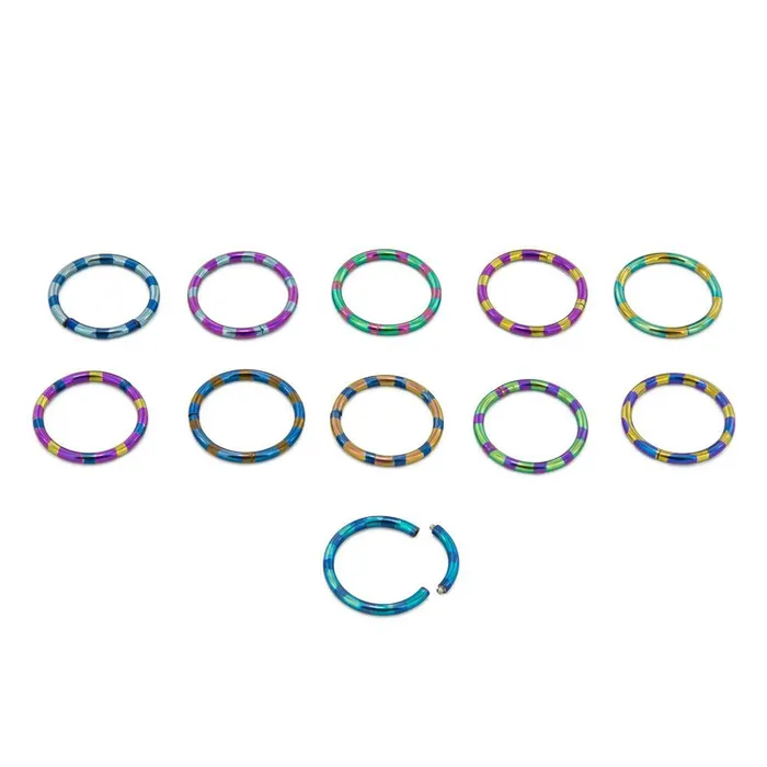 Painful Pleasures Male Sex Toys 14g Candy Stripe Segment Captive Ring