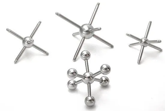 Painful Pleasures Male Sex Toys 14g Multiple Tap Ball 6 Tapped Ends 5mm 6mm or 8mm Balls Price Per 1 Ball