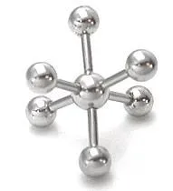 Painful Pleasures Male Sex Toys 14g Multiple Tap Ball 6 Tapped Ends 5mm 6mm or 8mm Balls Price Per 1 Ball