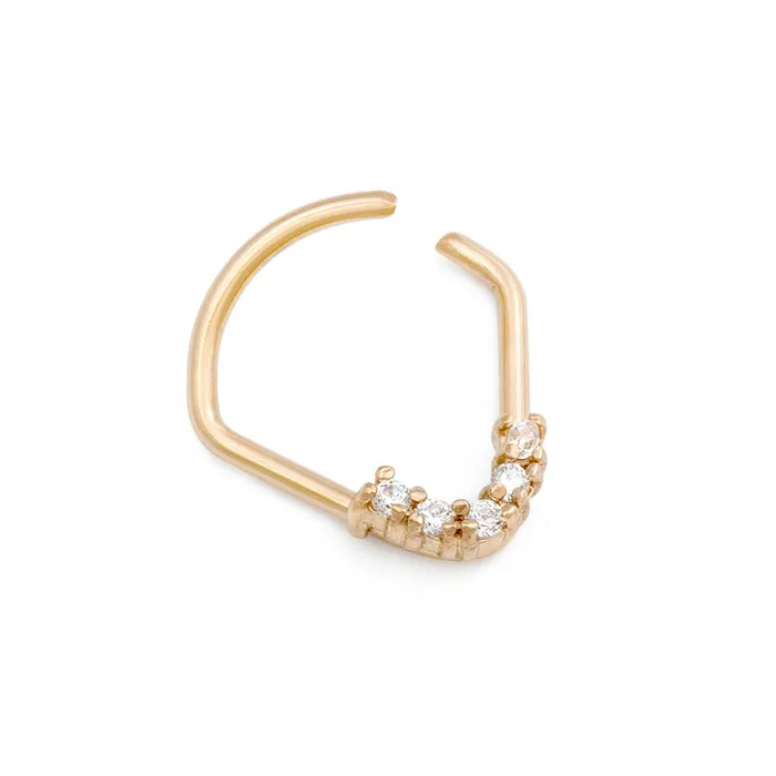 Painful Pleasures Male Sex Toys 18g PVD Gold Crystalline Teardrop Bendable Ring Price Per 1