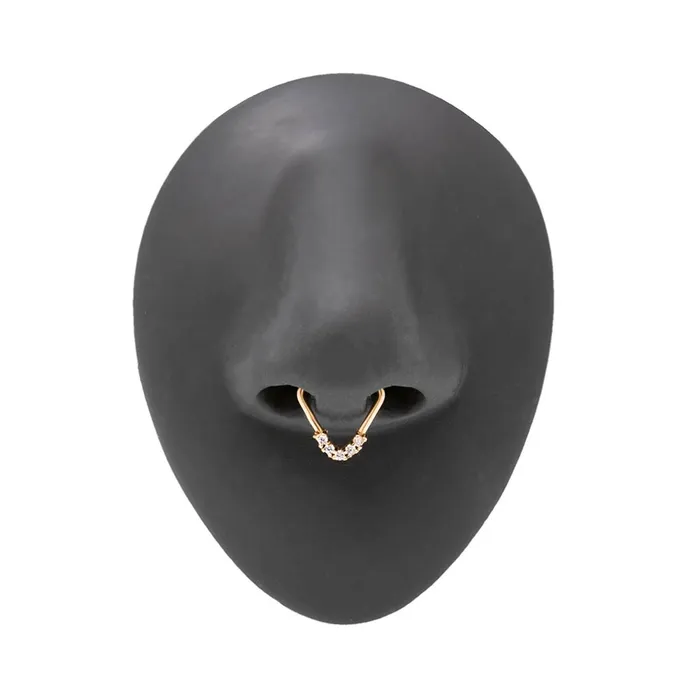 Painful Pleasures Male Sex Toys 18g PVD Gold Crystalline Teardrop Bendable Ring Price Per 1
