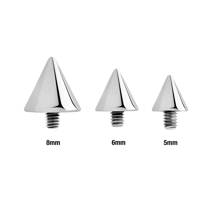 Painful Pleasures Male Sex Toys 8g Internally Threaded CounterSunk Steel Cone Price Per 1
