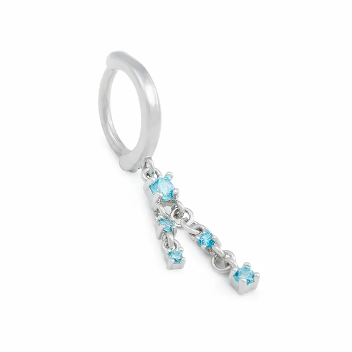 Painful Pleasures Vibrators 14g 38 Dangling Blue Crystals Clicker Ring Price Per 1