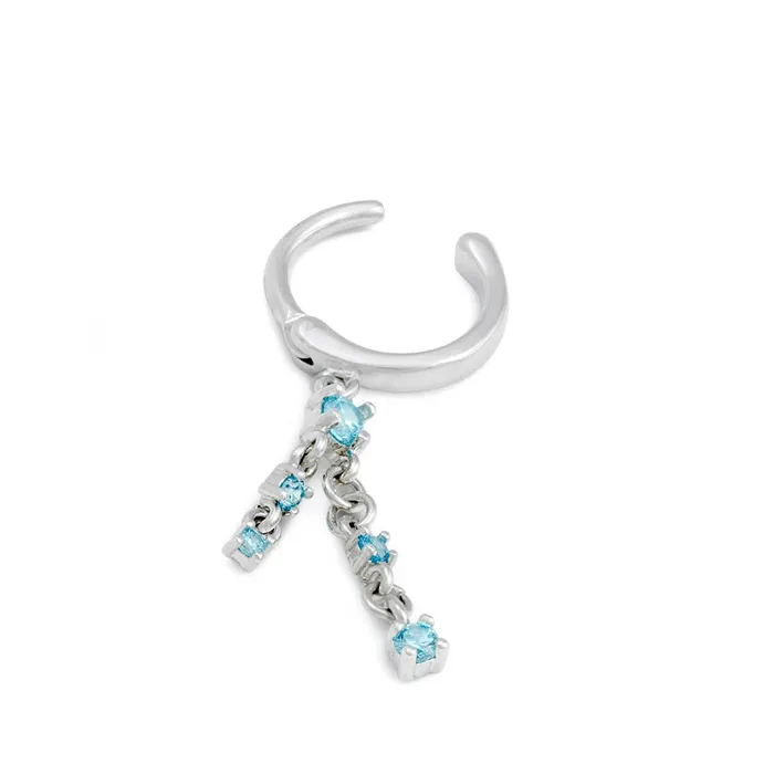 Painful Pleasures Vibrators 14g 38 Dangling Blue Crystals Clicker Ring Price Per 1