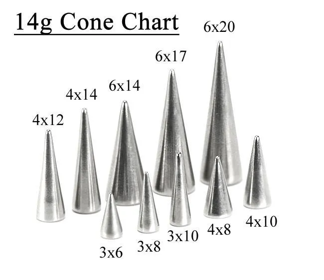Painful Pleasures Vibrators 14g 516 3mm x 25mm Cone Labret
