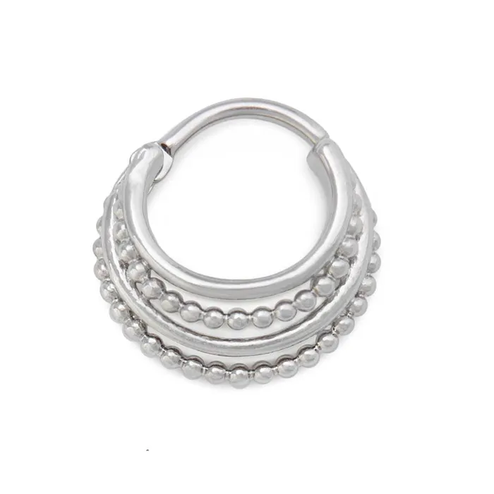 Painful Pleasures Vibrators 16g Rhodium Plated Opulence Septum Clicker
