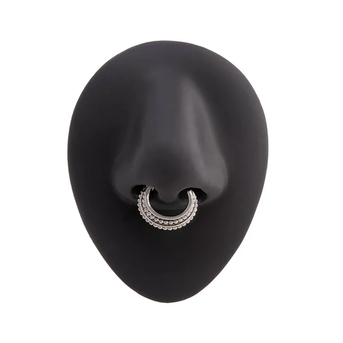 Painful Pleasures Vibrators 16g Rhodium Plated Opulence Septum Clicker