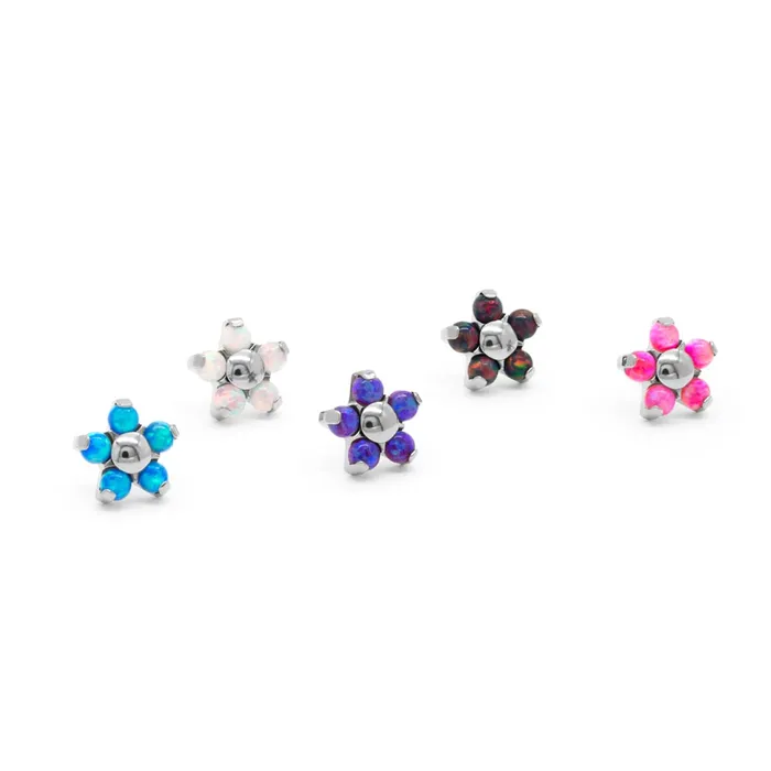 Painful Pleasures Vibrators Titanium Opal Flower Threadless Top Price Per 1
