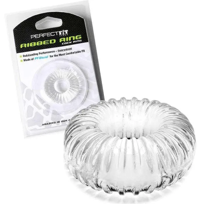Perfect Fit Brand Inc Male Sex Toys Perfect Fit Ribbed Ring Clear