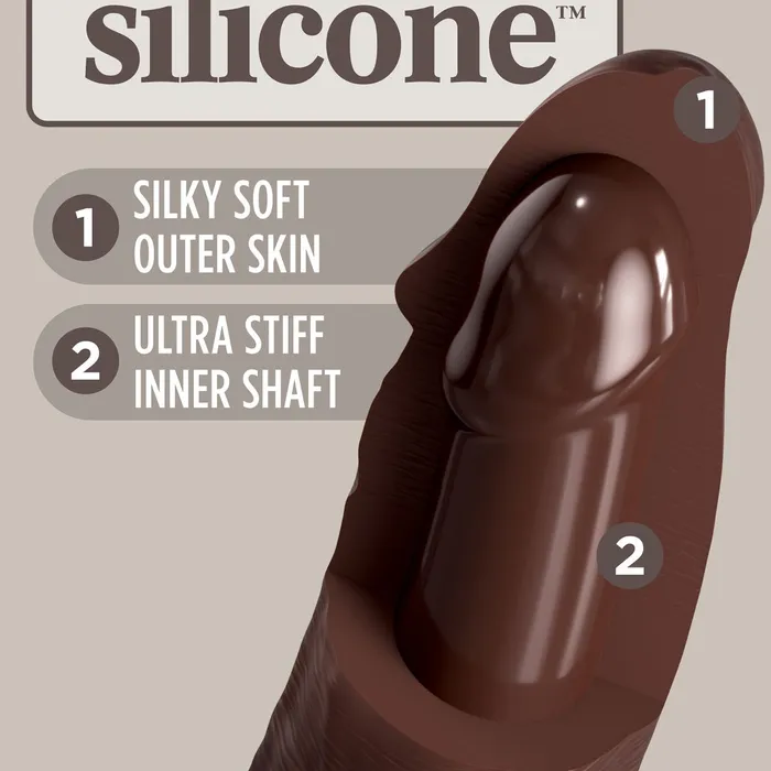 Pipedream Products Dildos King Cock Elite 8 Silicone Dual Density Dildo Chocolate