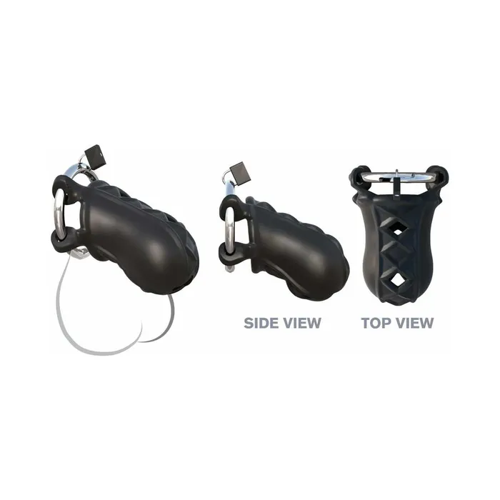 Pipedream Products Male Sex Toys Extreme Silicone Cock Blocker Locking Chastity Cage Black