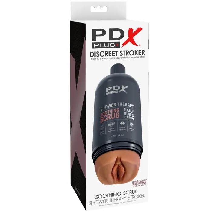 Pipedream Products Male Sex Toys Shower Therapy Discreet Realistic Stroker with Mount Caramel