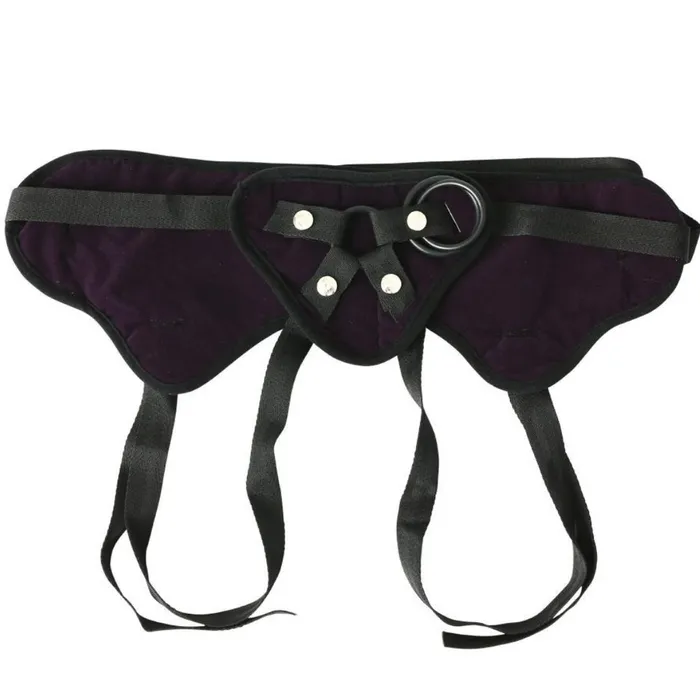 Plus Size Plush Purple Velvet Strapon Harness Up to 72 Hips Sportsheets Female Sex Toys