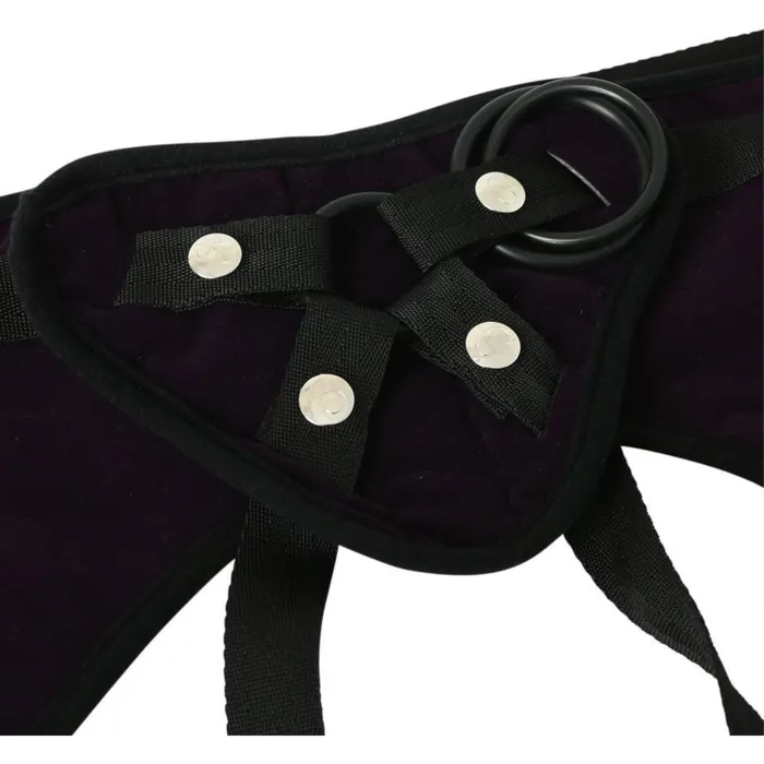 Plus Size Plush Purple Velvet Strapon Harness Up to 72 Hips Sportsheets Female Sex Toys