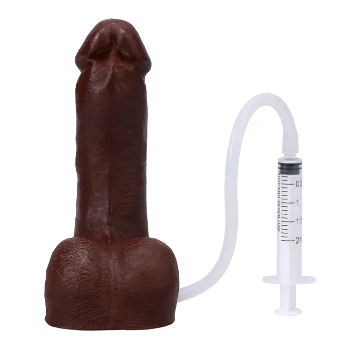 Pop N Play Silicone Squirting Packer Dildo Chocolate Tantus Female Sex Toys