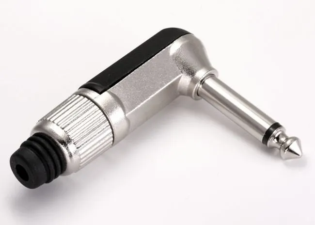 Precision Anal Deluxe Nickel Plated Right Angle Quarter Inch Jack Mono Plug