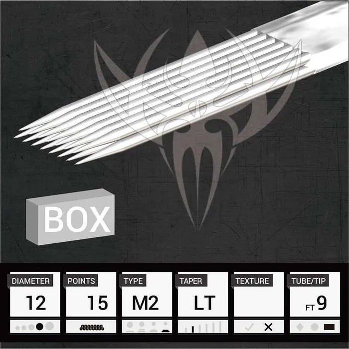 Precision Needles Female Sex Toys 12 Magnum Stacked Precision Needles Box of 50 Premade Sterilized Tattoo Needles