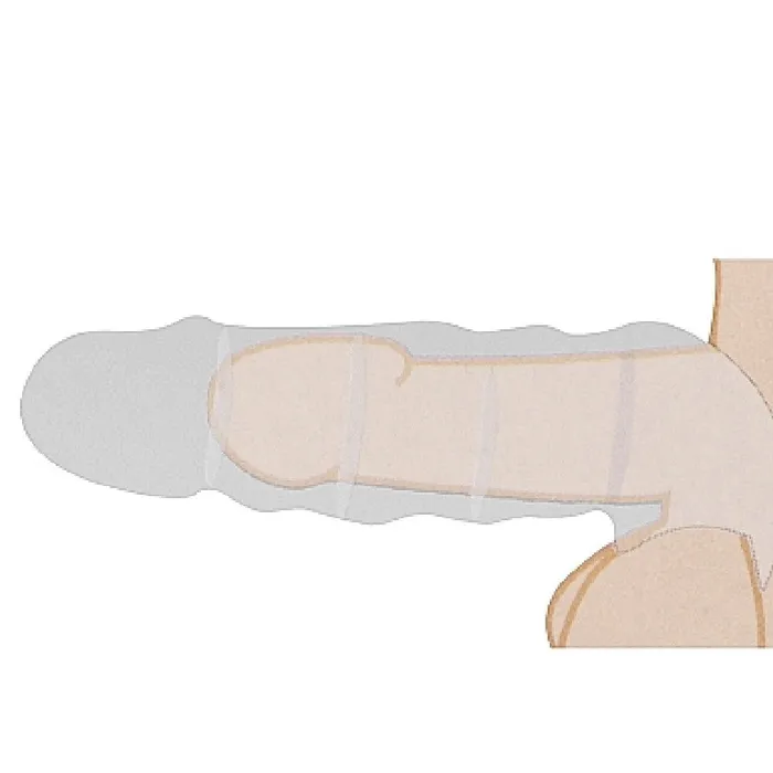 Realrock 7 Inch Penis Extender Sleeve Vanilla Shots Male Sex Toys